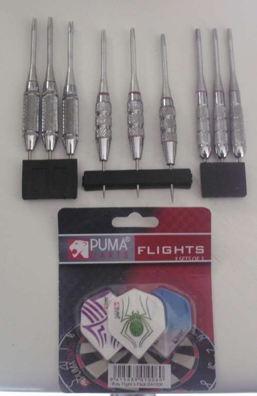 Darts - 3 sets x Silver Coloured