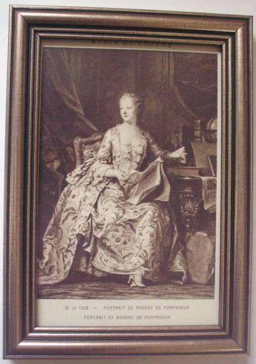 Postcard - Madame Pompadour - Unused - Framed - Vintage