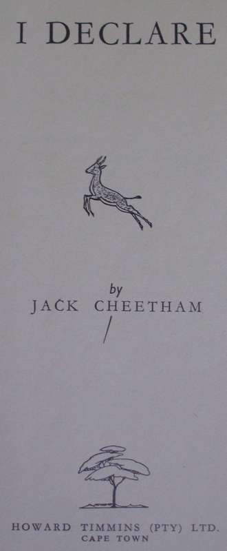Book - I Declare - Jack Cheetham-  1950s