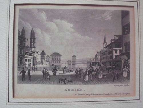 Print - Zurich - Etching - Antique - B&W