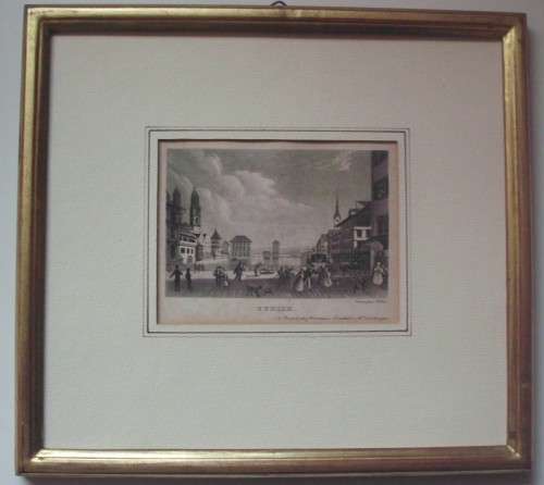 Print - Zurich - Etching - Antique - B&W