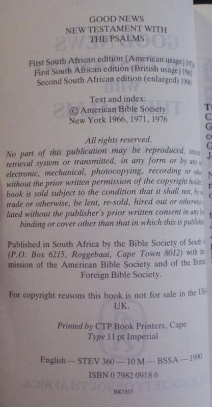 Bible Holy Bible - Good News Edition - 1990