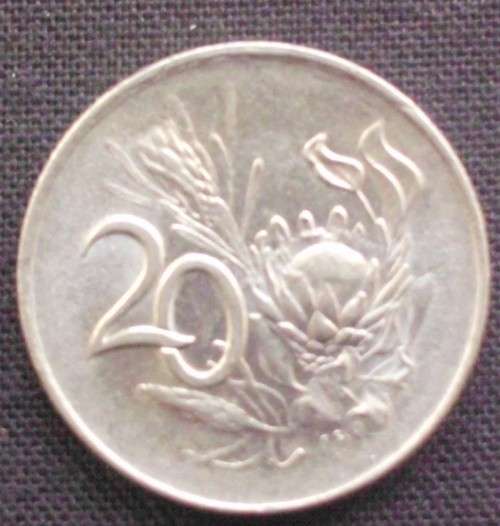 Coin RSA - 20 Cent 1965 - English - AU