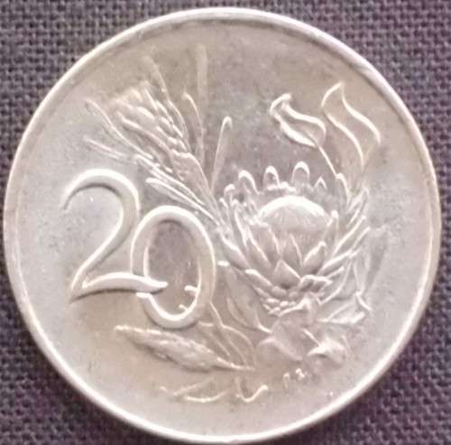 Coin RSA - 20 Cent 1965 - English - AU