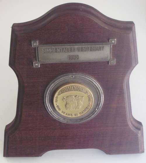 Plaque - Simmentalers - 100 Years - Namibia - 1993