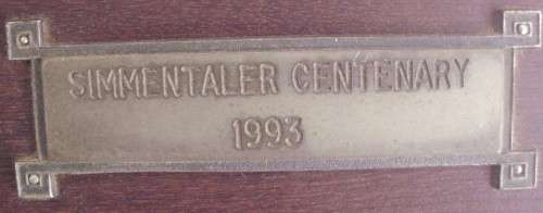 Plaque - Simmentalers - 100 Years - Namibia - 1993