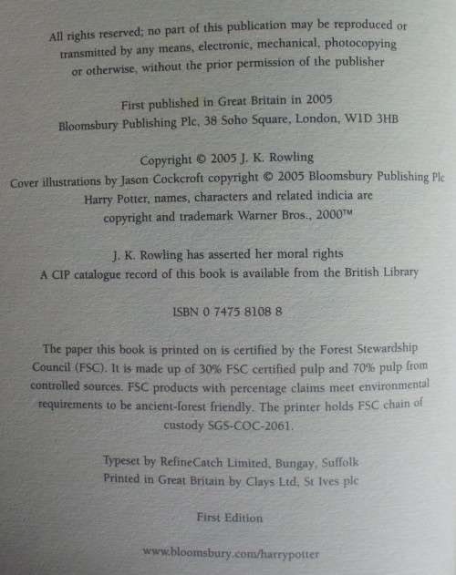 Book - Harry Potter And The Half-Blood Prince - 2005  - 1st ed.