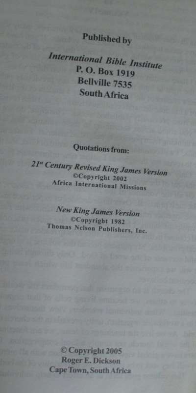 Bible - Biblical Research - 1V - Roger E. Dickson