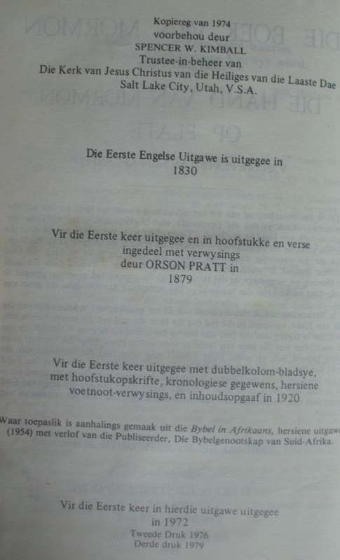 Bible - Die Boek Van Mormon - 1979
