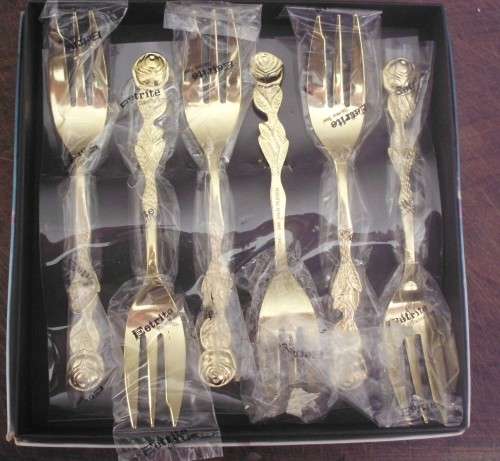 Eetrite Forks x 6 - 24ct Goldplated - Sealed