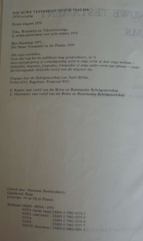 Bible - Die Nuwe Testament En Psalms - A