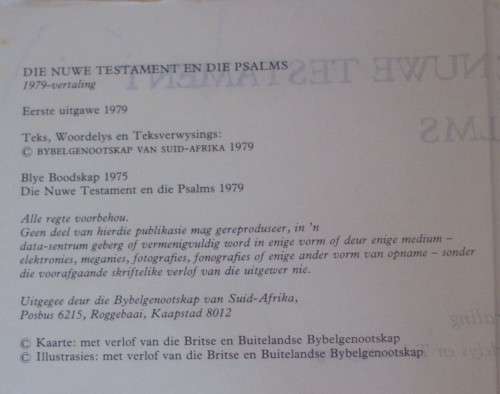 Bible - Die Nuwe Testament En Psalms - C