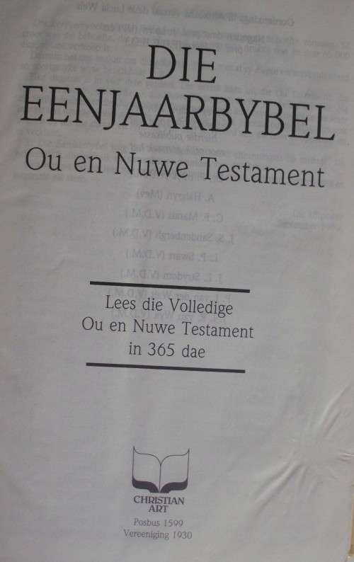 Bible - Die Eenjaar Bybel - 1989