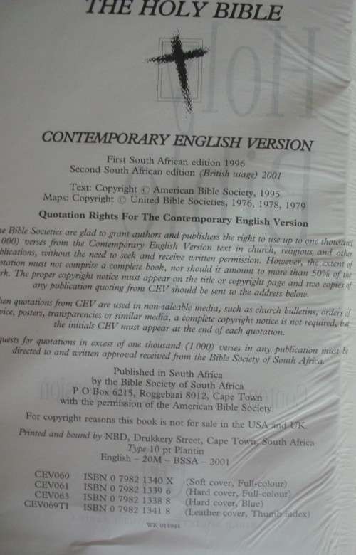 Bible - The Holy Bible - Contemporary English Version - 2001