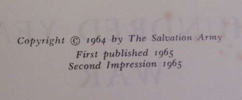 Bible - A Hundred Years Of War - Salvation Army - + 2 Songbooks