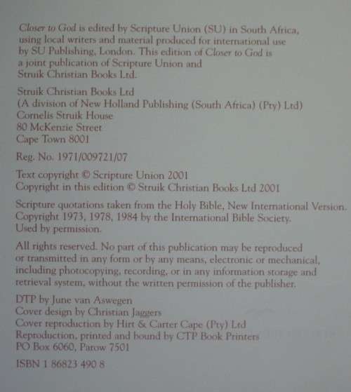 Bible/Book - Closer To God - 2001