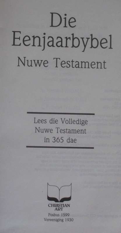 Bible - Die Eenjaar Bybel - 1988