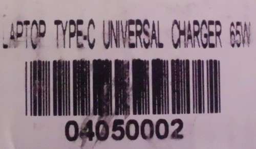 Laptop Charger - 65W - Universal - Type "C"