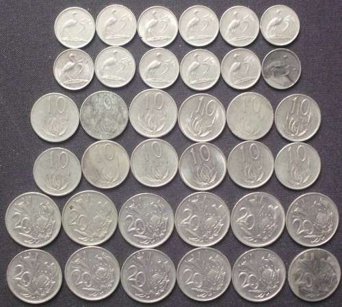 Coin - RSA - Mixed Lot - 5c,10c,20c x 36 - 8/11/2020