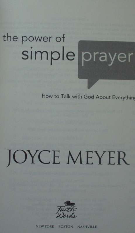 Bible/Book - The Power Of Simple Prayer - Joyce Meyer - 2007