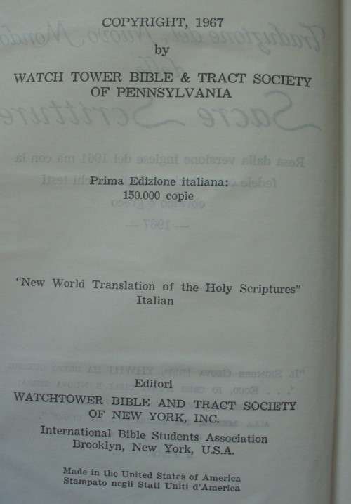 Bible/Book - Sacred Scriptures - Italian - 1967