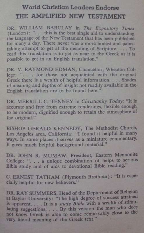 Bible - The Amplified New Testament - Zondervan - 1973 - A