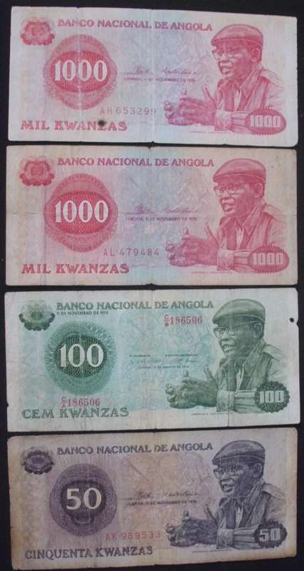 Banknote - Angola - 1970s - x 4 - Used