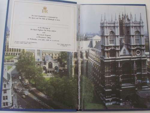 Book - Royal Wedding - Sarah + Andrew - 1986 - Invitation - Mint