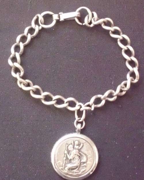 Arm Bracelet - E.Tiessen/E.T.+ - STG - Sterling Silver + St.Christopher