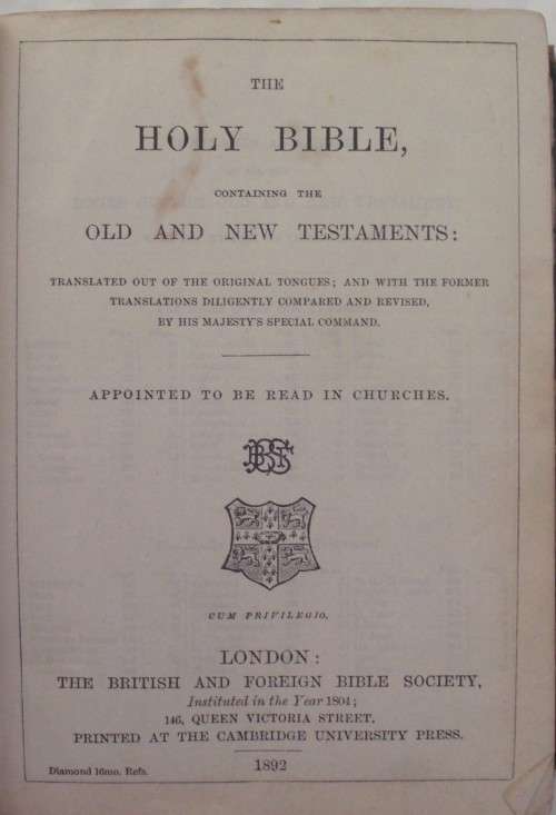 Bible - The Holy Bible - 1892 - Antique - Pocket