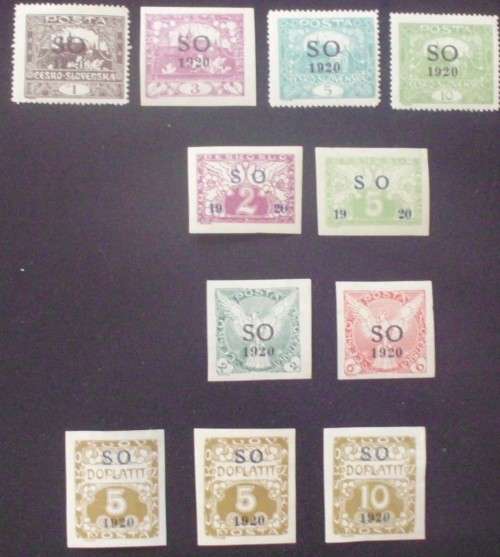 Stamp - Czechoslovakia/Silesia - Various -1920 O/P - MLH - Rare