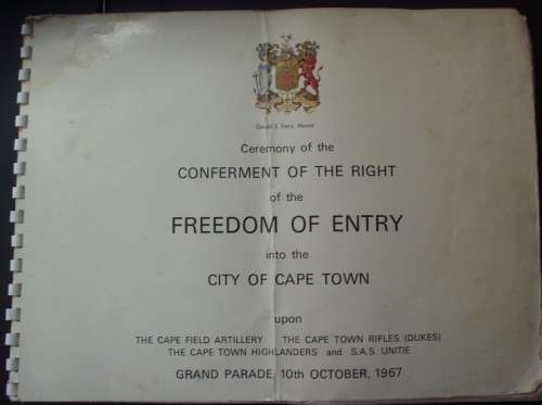 Booklet - Freedom Of Cape Town - 1967