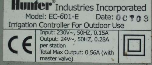 Hunter Irrigation Controller - 6 Stations - EC601E