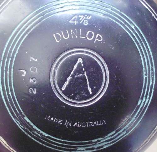 Lawn Bowls x 2 - Dunlop size 4-7/8s Vintage