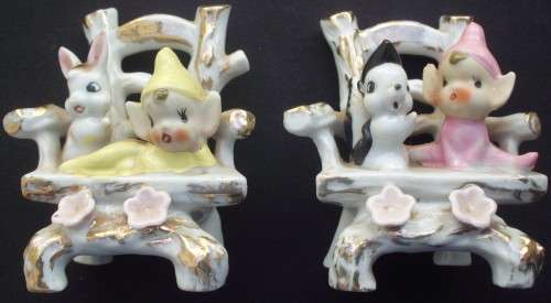 Ornaments x 2 - Chairs With Animals