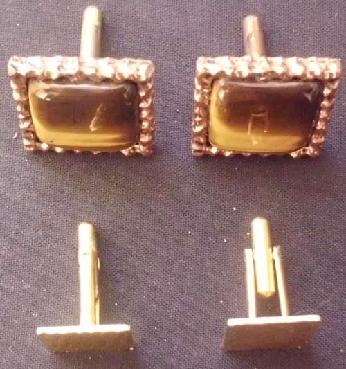 Cufflinks x 2 sets - Tiger Eye/Gold colour