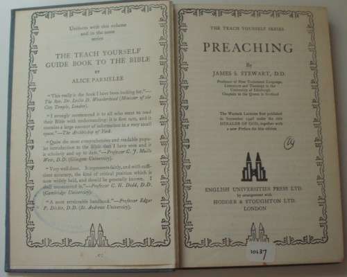 Bible/Book - Preaching - James S Stewart - 1955