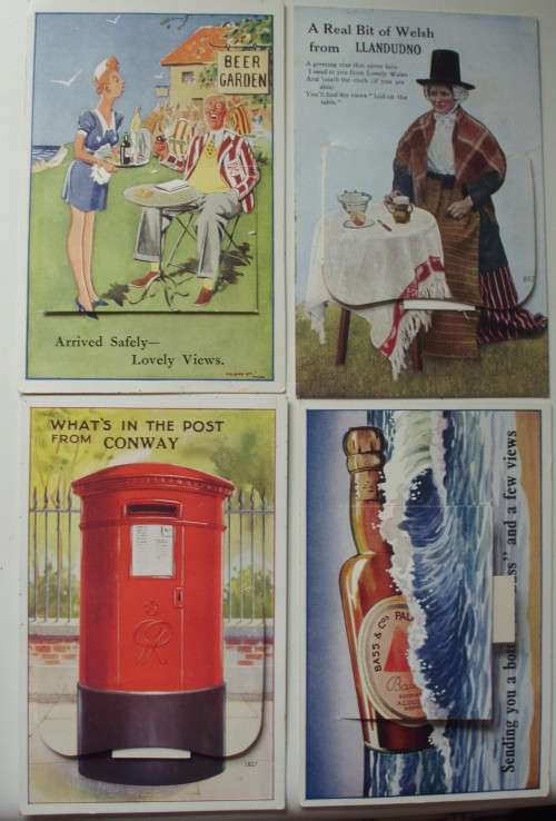 Postcards x 4 - UK - Fold Out - Unused - Rare