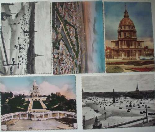 Postcards x 5 - Paris - Unused - Vintage