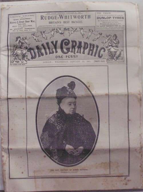 Newspaper -  Queen Elizabeth`s Death - 1901