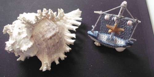 Seashell + Ship - Nice Condition