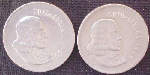 Coin - RSA 1965 - 5 Cents x 2 - Afrikaans