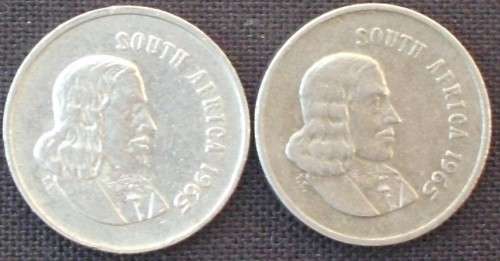 Coin - RSA 1965 - 5 Cents x 2 - English