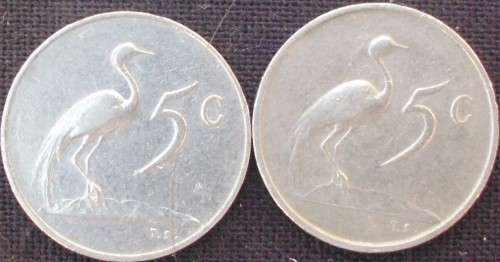 Coin - RSA 1965 - 5 Cents x 2 - English