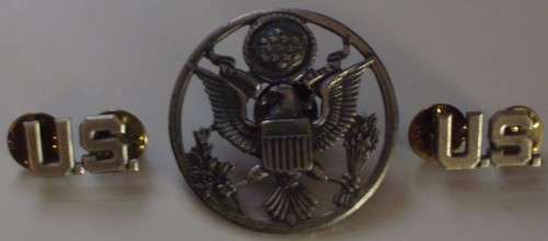 Military Badge USA - Unassigned Officer + US Pin Badges- Unused