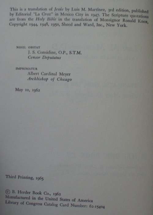 Bible/Book - Only Jesus - Luis M Martinez - 1965 - Catholic