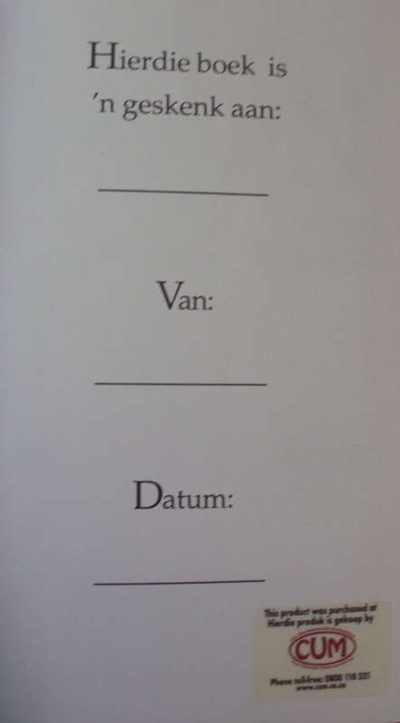 Bible/Book -`N Nuwe Begin - Hannes Burger - 1998