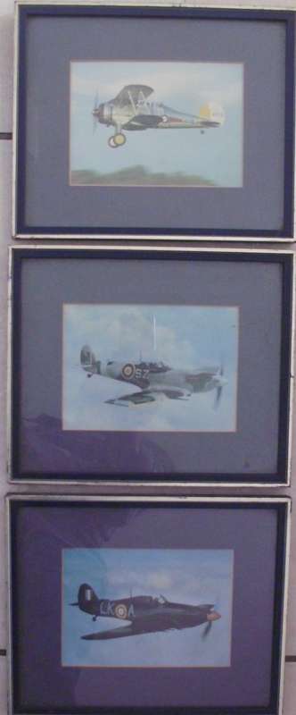 Prints x 3 - Aeroplanes - Vintage