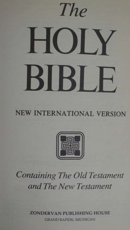 Bible - The Holy Bible - NIV - Zondervan - Undated