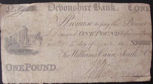 Banknote - Devonshire Bank - 1818 - 1 Pound